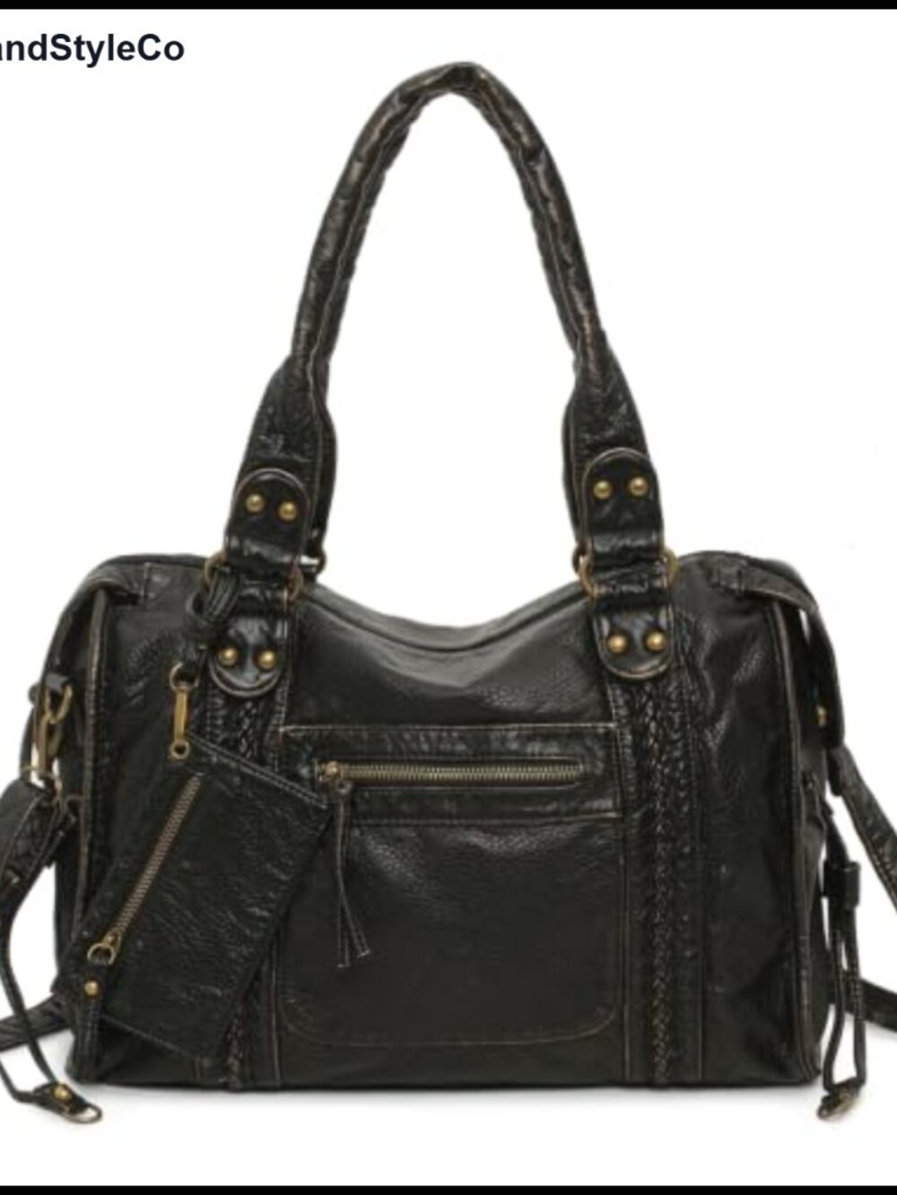 Vegan Leather Hobo Shoulder Bag Convertible Crossbody Tote